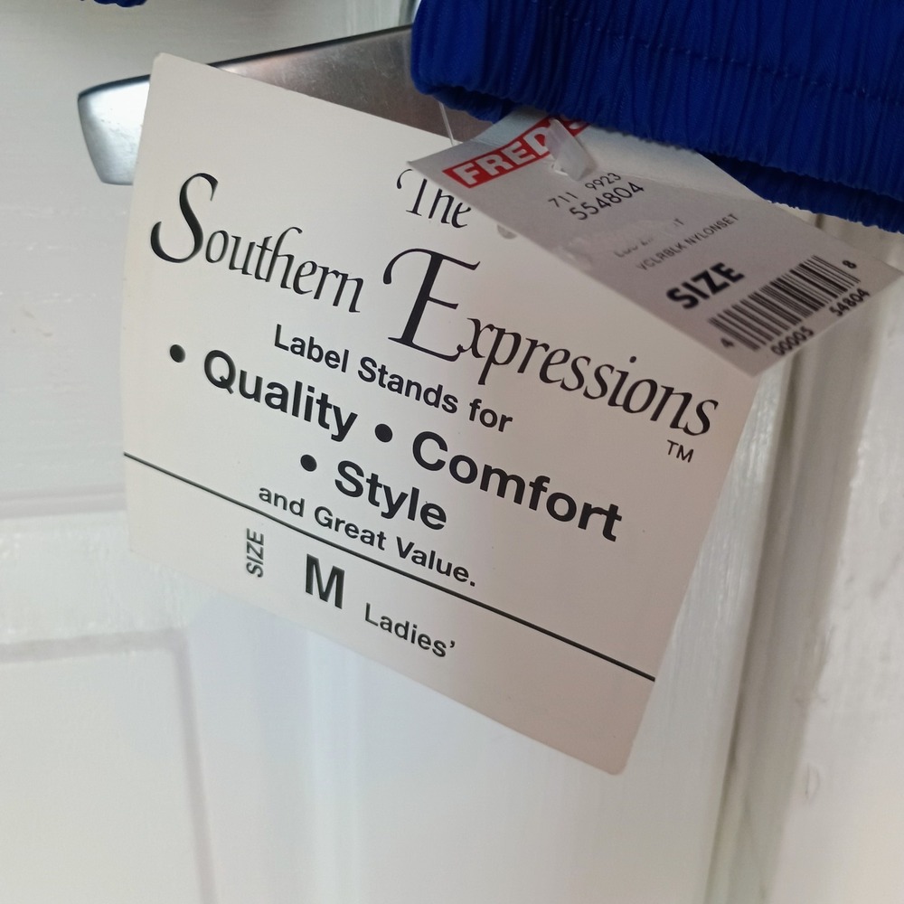 Southern Expressions Jacket Women Medium Blue Windbreaker Lined Full Zip Pockets - Picture 2 of 4